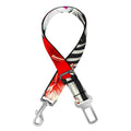 White Tropical Hibiscus Pattern Print Dog Seat Belt