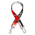 White Tropical Hibiscus Pattern Print Dog Seat Belt