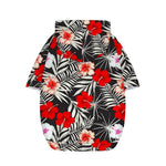 White Tropical Hibiscus Pattern Print Dog Zip Up Hoodie