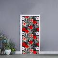 White Tropical Hibiscus Pattern Print Door Sticker