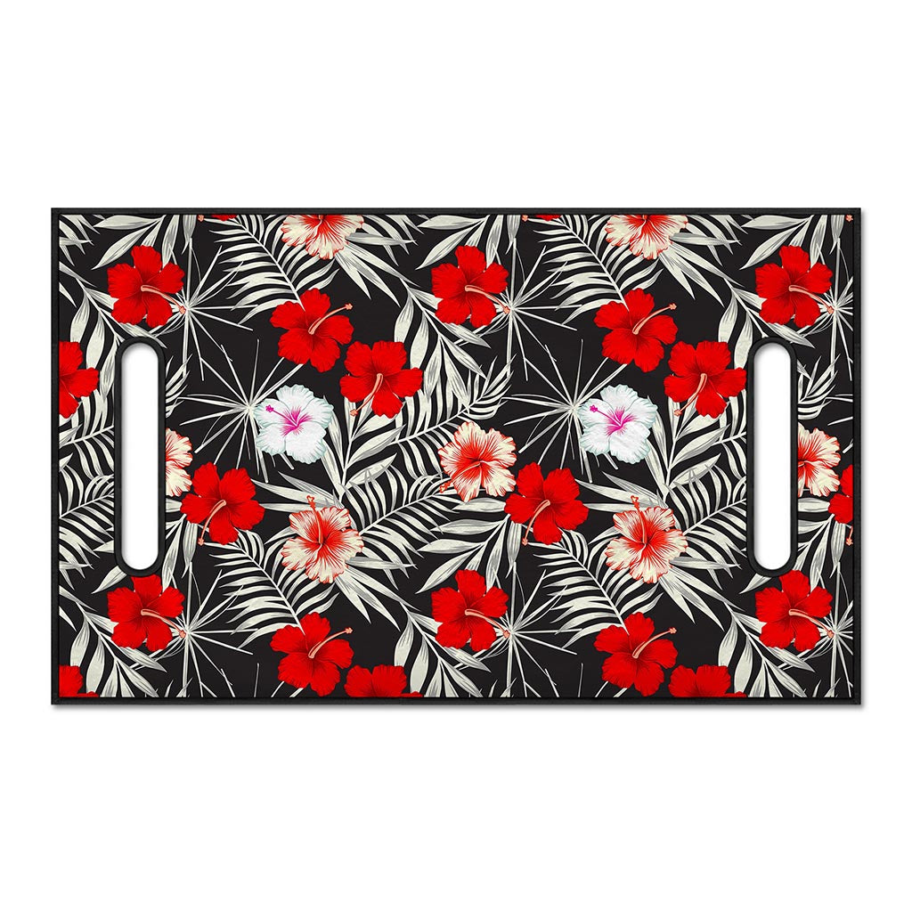 White Tropical Hibiscus Pattern Print Golf Cart Seat Cover