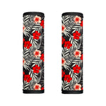White Tropical Hibiscus Pattern Print Handle Covers