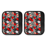 White Tropical Hibiscus Pattern Print Handle Covers