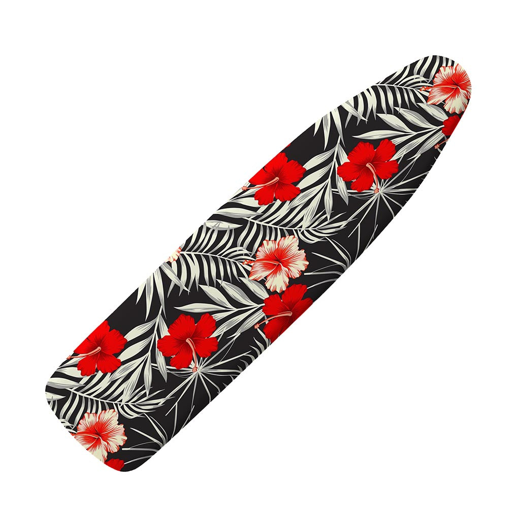 White Tropical Hibiscus Pattern Print Ironing Board Cover
