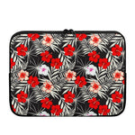 White Tropical Hibiscus Pattern Print Laptop Sleeve