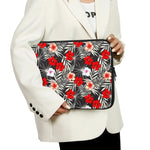 White Tropical Hibiscus Pattern Print Laptop Sleeve