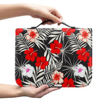 White Tropical Hibiscus Pattern Print Leather Bible Cover
