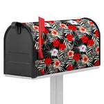 White Tropical Hibiscus Pattern Print Mailbox Cover