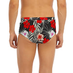 White Tropical Hibiscus Pattern Print Men's Briefs