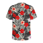 White Tropical Hibiscus Pattern Print Men's Sports T-Shirt