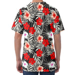 White Tropical Hibiscus Pattern Print Men's Velvet T-Shirt