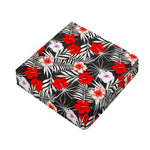 White Tropical Hibiscus Pattern Print Outdoor Seat Cushion Cover