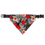 White Tropical Hibiscus Pattern Print Over The Collar Dog Bandana