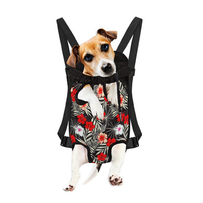 White Tropical Hibiscus Pattern Print Pet Carrier Backpack
