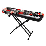 White Tropical Hibiscus Pattern Print Piano Keyboard Cover