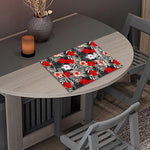 White Tropical Hibiscus Pattern Print Placemat