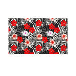 White Tropical Hibiscus Pattern Print Polyester Flag