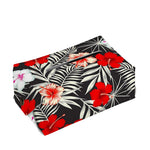White Tropical Hibiscus Pattern Print Rectangle Tissue Box Cover