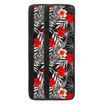 White Tropical Hibiscus Pattern Print Refrigerator Handle Covers