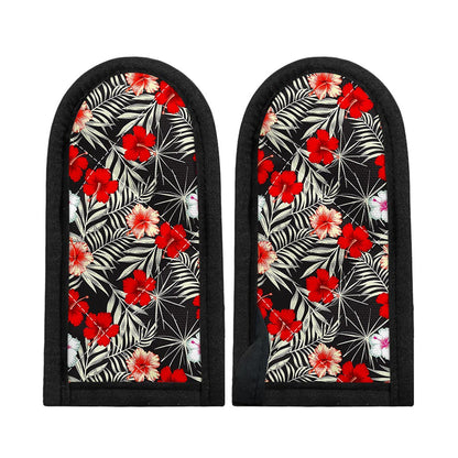 White Tropical Hibiscus Pattern Print Skillet Handle Cover