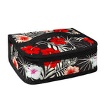 White Tropical Hibiscus Pattern Print Small Lunch Bag
