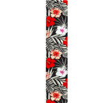 White Tropical Hibiscus Pattern Print Table Runner