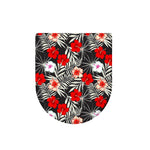 White Tropical Hibiscus Pattern Print Toilet Lid Cover