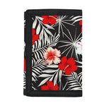 White Tropical Hibiscus Pattern Print Trifold Wallet