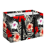 White Tropical Hibiscus Pattern Print Utility Tote Bag