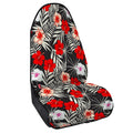 White Tropical Hibiscus Pattern Print Waterproof Car Seat Cover