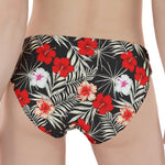 White Tropical Hibiscus Pattern Print Women's Panties