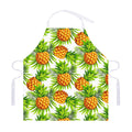 White Tropical Pineapple Pattern Print Adjustable Apron