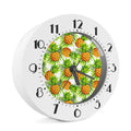 White Tropical Pineapple Pattern Print Alarm Clock