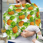 White Tropical Pineapple Pattern Print Baby Seat Cover
