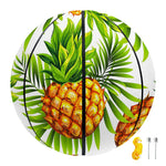 White Tropical Pineapple Pattern Print Basketball
