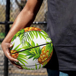 White Tropical Pineapple Pattern Print Basketball