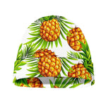 White Tropical Pineapple Pattern Print Beanie