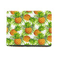 White Tropical Pineapple Pattern Print Bifold Wallet