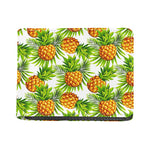 White Tropical Pineapple Pattern Print Bifold Wallet