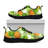 White Tropical Pineapple Pattern Print Black Running Shoes