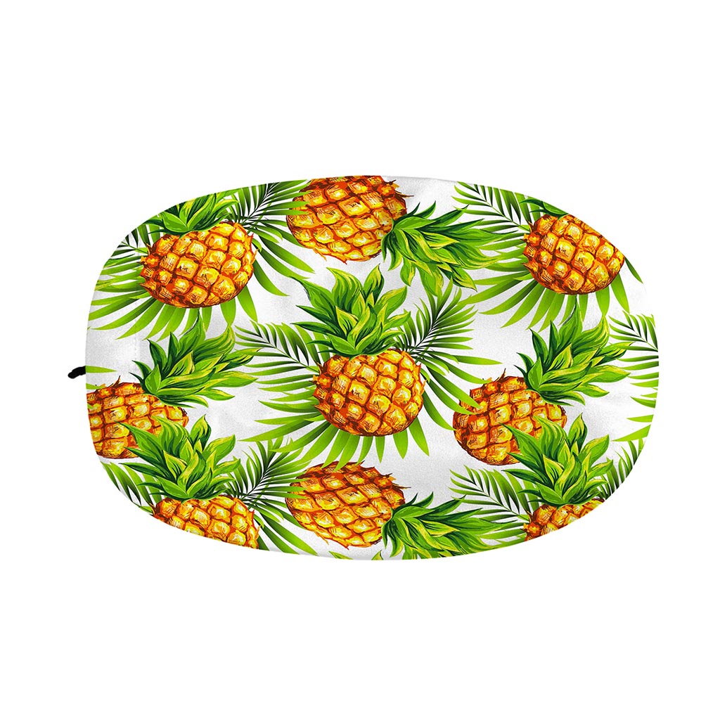 White Tropical Pineapple Pattern Print Car Side Mirror Covers