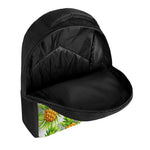 White Tropical Pineapple Pattern Print Casual Backpack
