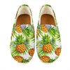 White Tropical Pineapple Pattern Print Casual Shoes