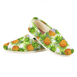 White Tropical Pineapple Pattern Print Casual Shoes