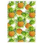 White Tropical Pineapple Pattern Print Curtain