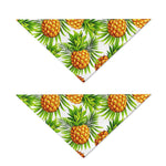 White Tropical Pineapple Pattern Print Dog Bandana