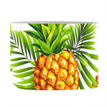 White Tropical Pineapple Pattern Print Drum Lamp Shade