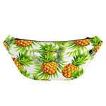 White Tropical Pineapple Pattern Print Fanny Pack