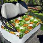 White Tropical Pineapple Pattern Print Golf Cart Seat Cover