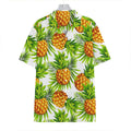 White Tropical Pineapple Pattern Print Hawaiian Shirt